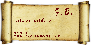 Falusy Balázs névjegykártya